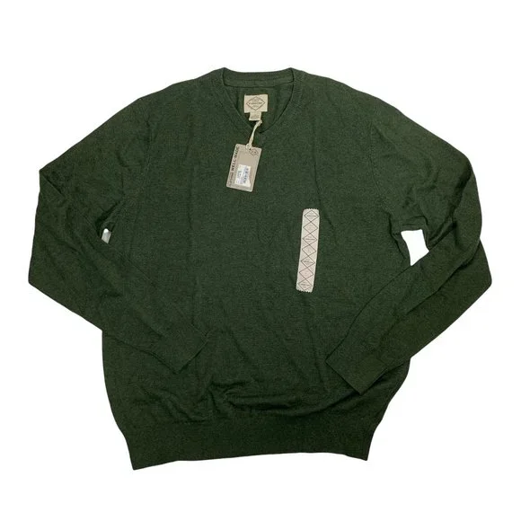 St. John's Bay Green Sweater Large NWT V-neck Career Workwear L - Picture 1 of 4